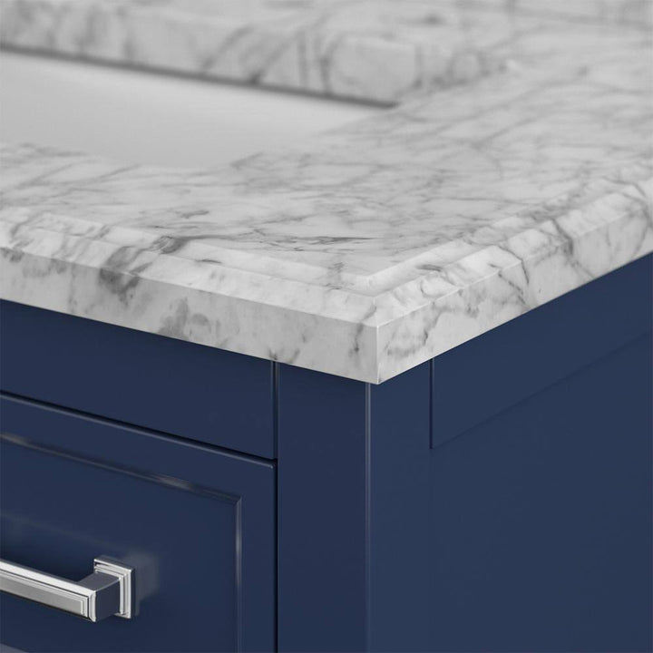 Affinity 31" Single Sink Vanity with White & Gray Carrara Marble Top - Design Element Bath Kitchen - Bathroom Vanity - White