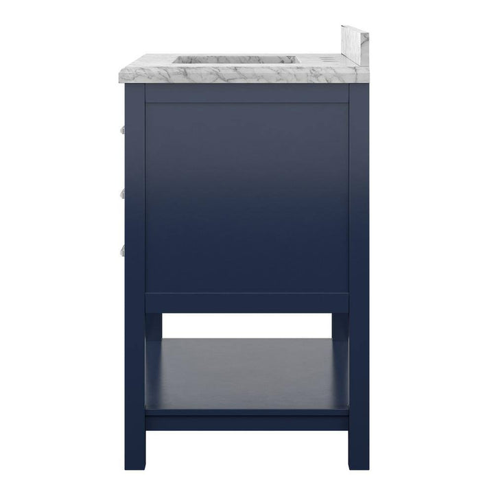 Affinity 31" Single Sink Vanity with White & Gray Carrara Marble Top - Design Element Bath Kitchen - Bathroom Vanity - White