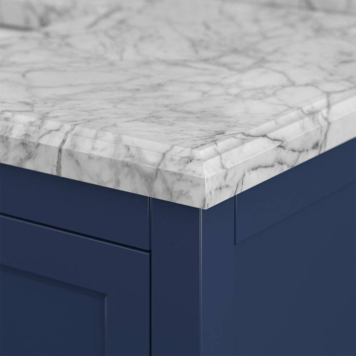 Affinity 49" Single Sink Vanity with White & Gray Carrara Marble Top - Design Element Bath Kitchen - Bathroom Vanity - White