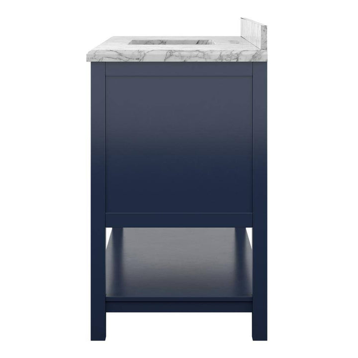 Affinity 49" Single Sink Vanity with White & Gray Carrara Marble Top - Design Element Bath Kitchen - Bathroom Vanity - White
