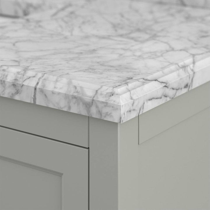 Affinity 49" Single Sink Vanity with White & Gray Carrara Marble Top - Design Element Bath Kitchen - Bathroom Vanity - White