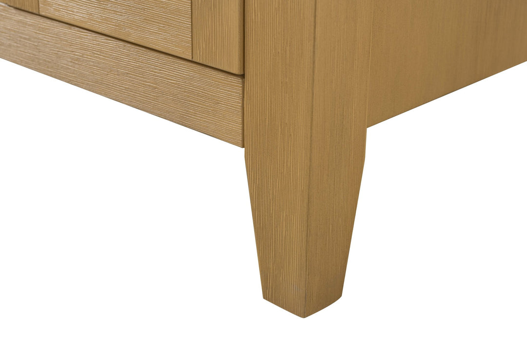 Burbank 36" Single Sink Vanity with Quartz Top - Design Element Bath Kitchen - Bathroom Vanity - Golden Oak with Matte Black Hardware
