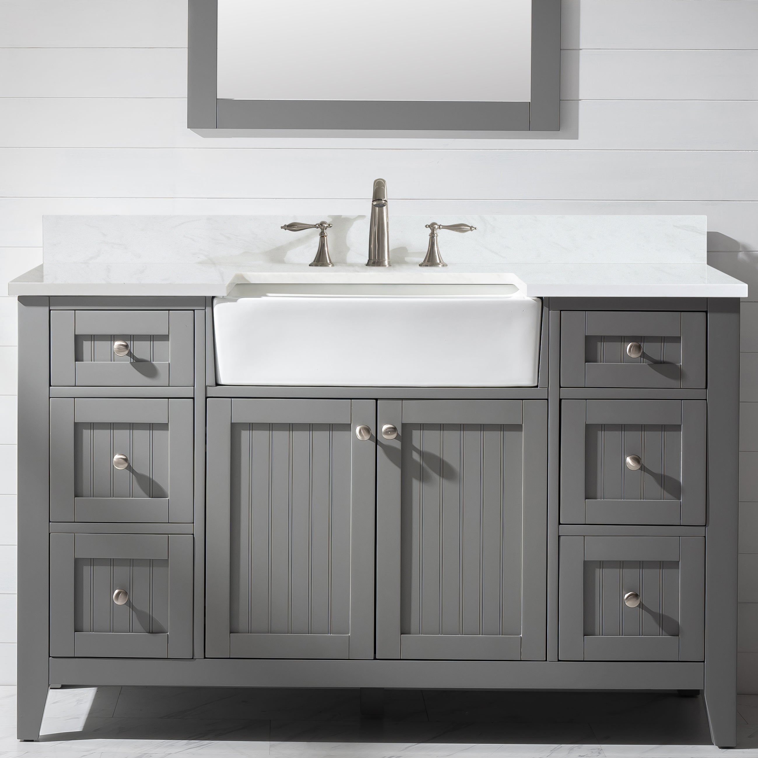Burbank 54" Single Sink Vanity with Quartz Top