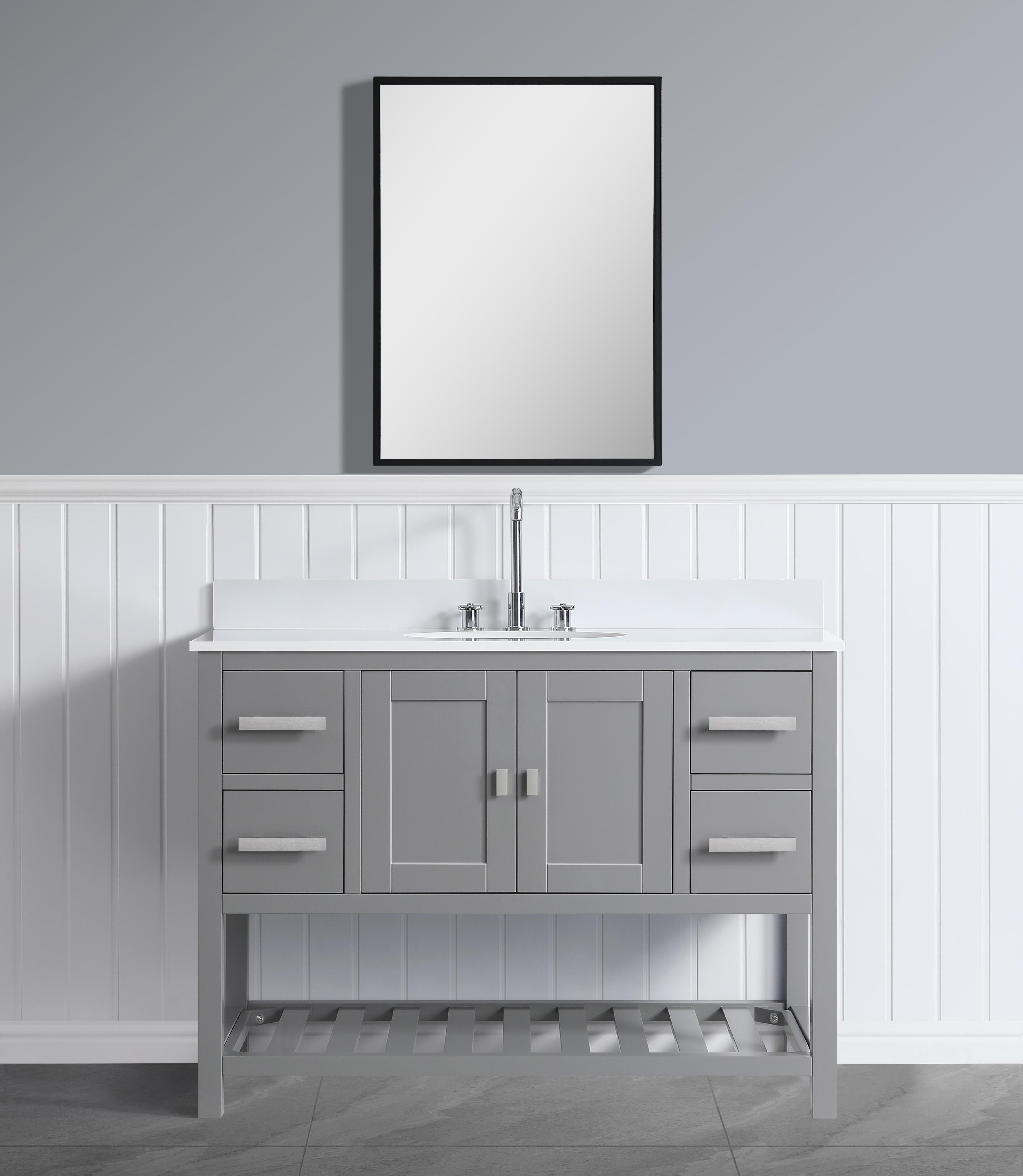 Monaco 48" Single Sink Bathroom Vanity Base Cabinet without Top