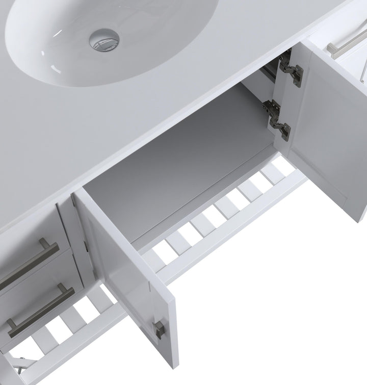 Monaco 48" Single Sink Bathroom Vanity Base Cabinet without Top - Design Element Bath Kitchen - Bathroom Vanity - Cloud White