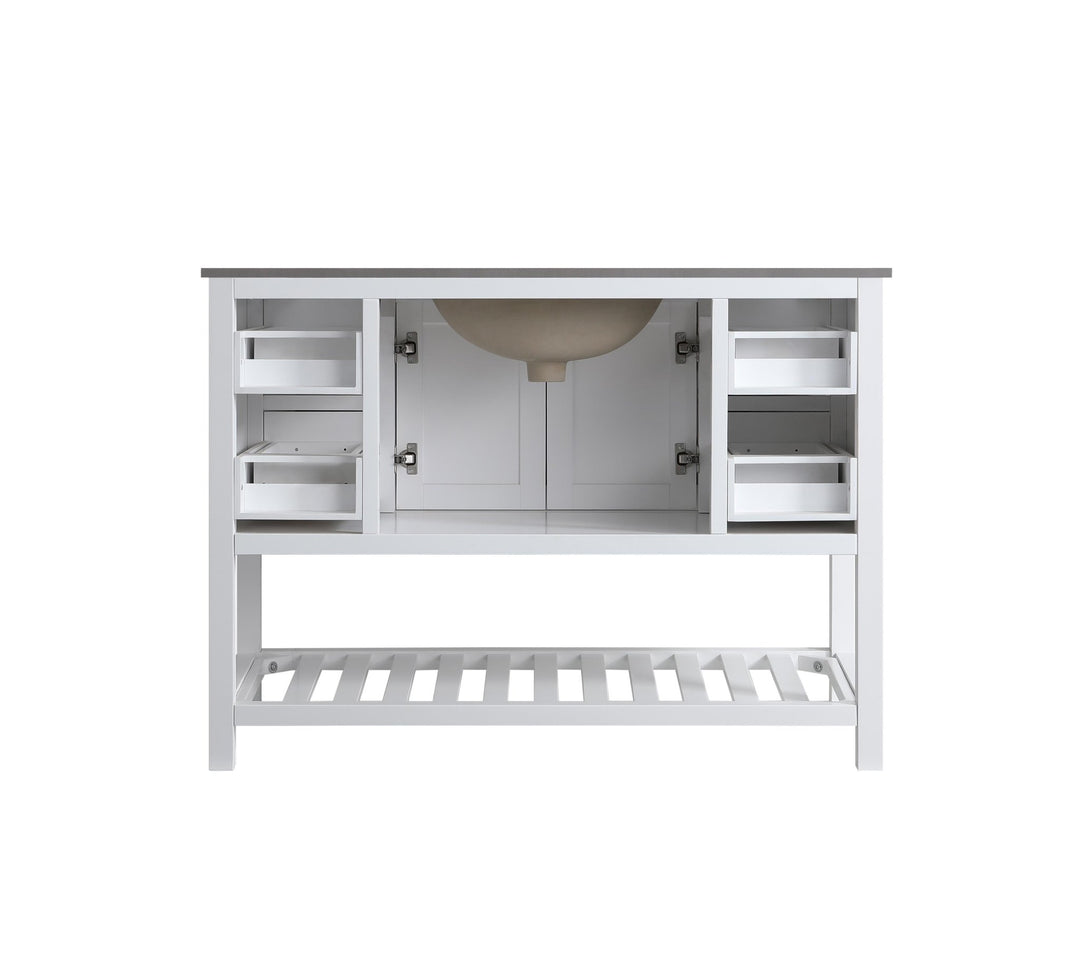 Monaco 48" Single Sink Bathroom Vanity Base Cabinet without Top - Design Element Bath Kitchen - Bathroom Vanity - Cloud White