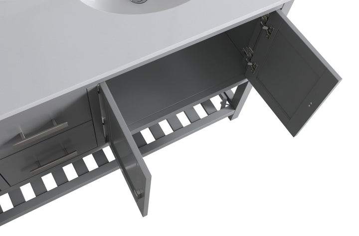 Monaco 72" Double Sink Bathroom Vanity Base Cabinet without Top - Design Element Bath Kitchen - Bathroom Vanity - Classic Gray