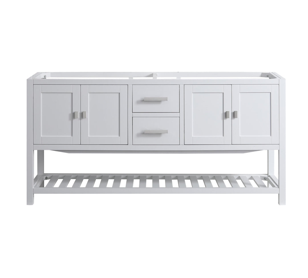 Monaco 72" Double Sink Bathroom Vanity Base Cabinet without Top - Design Element Bath Kitchen - Bathroom Vanity - Cloud White