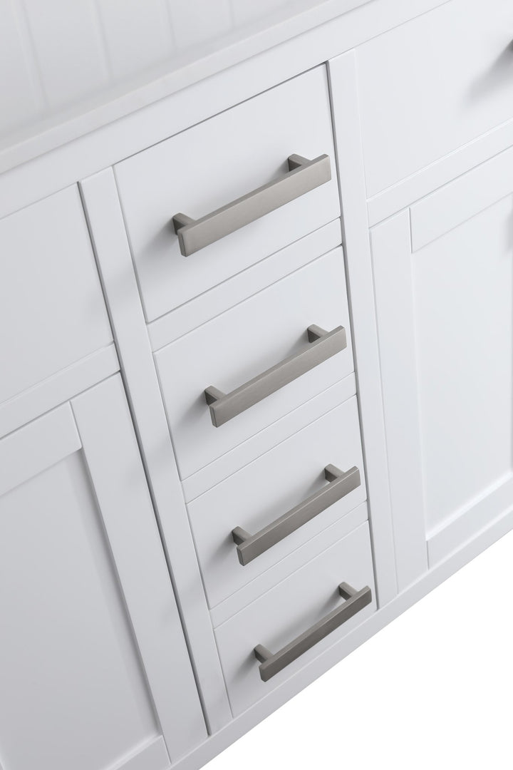London 60.5" Double Sink Vanity Cabinet Only in White - Design Element Bath Kitchen - Bathroom Vanity - 