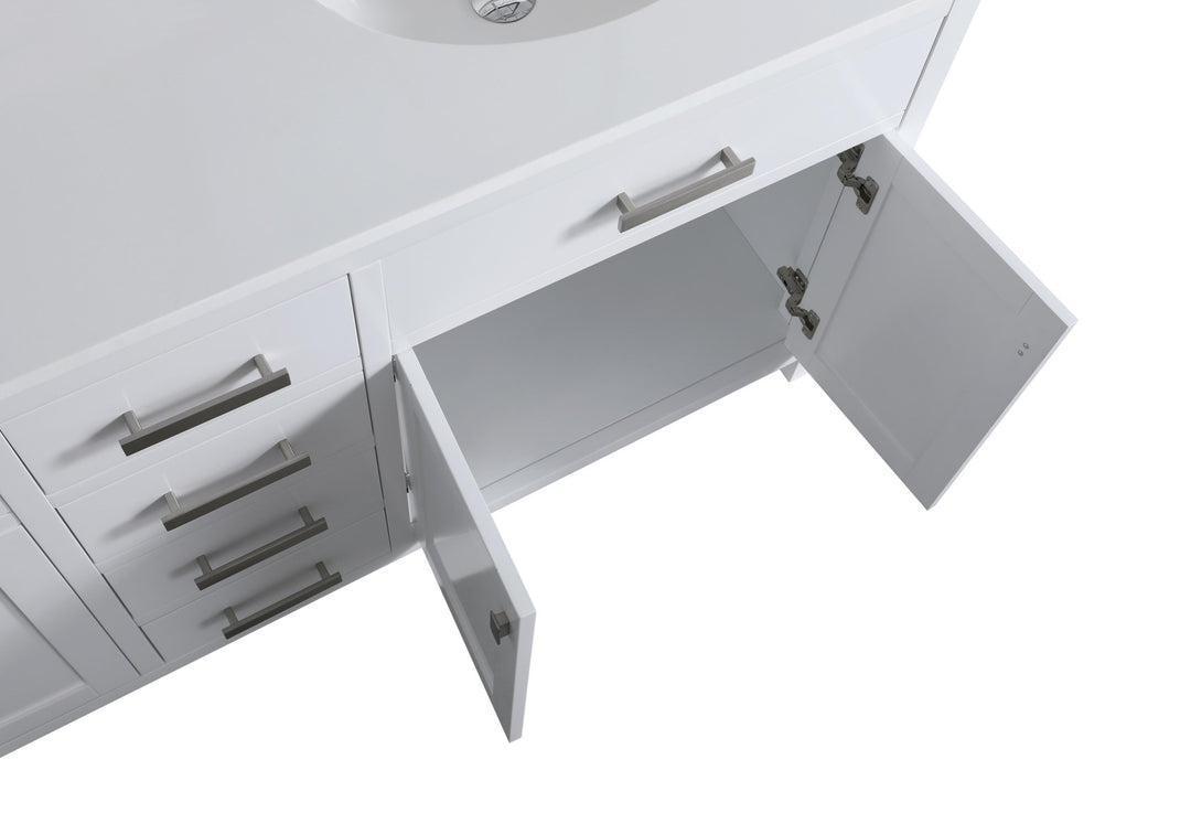 London 71.5" Double Sink Vanity Cabinet Only in White - Design Element Bath Kitchen - Bathroom Vanity - 