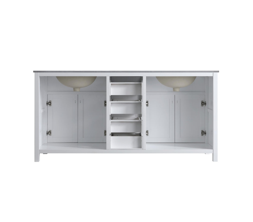 London 71.5" Double Sink Vanity Cabinet Only in White - Design Element Bath Kitchen - Bathroom Vanity - 
