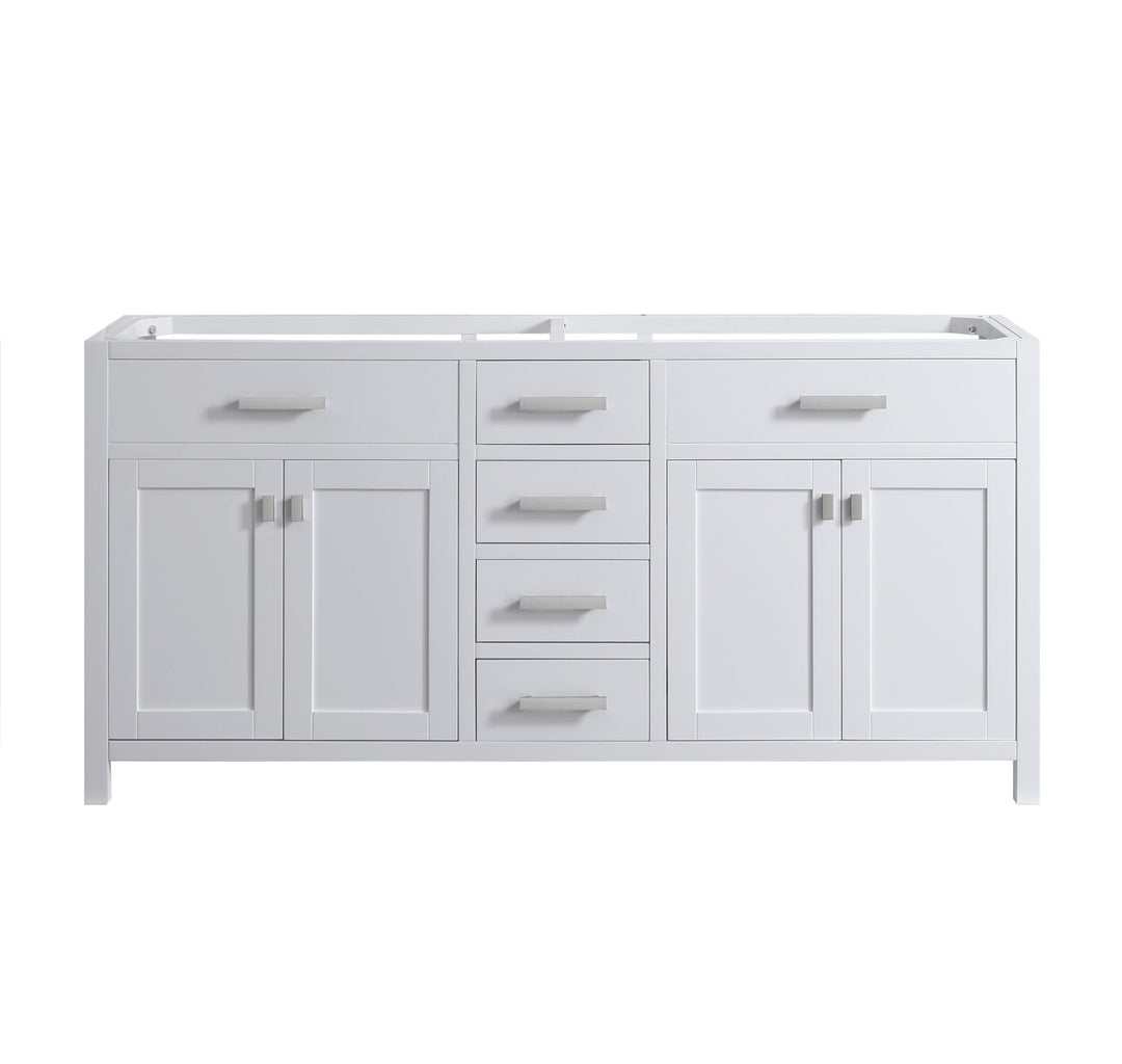 London 71.5" Double Sink Vanity Cabinet Only in White - Design Element Bath Kitchen - Bathroom Vanity - 