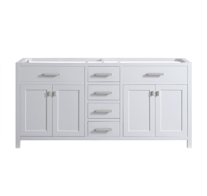 London 71.5" Double Sink Vanity Cabinet Only in White - Design Element Bath Kitchen - Bathroom Vanity - 