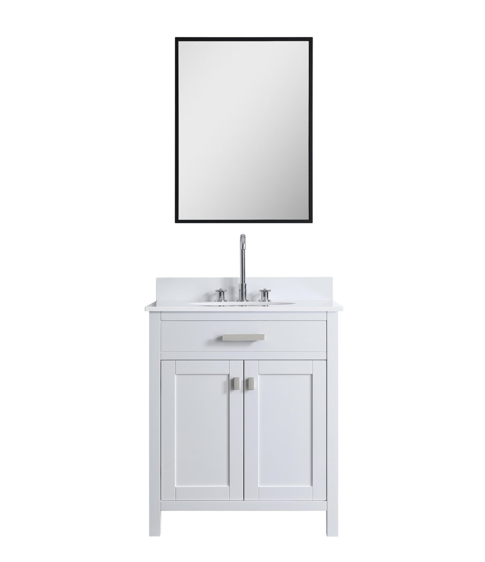 London 29.5" Single Sink Vanity Cabinet Only in White - Design Element Bath Kitchen - Bathroom Vanity - 