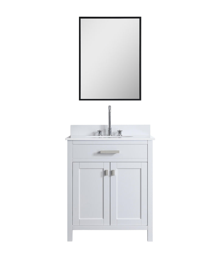 London 29.5" Single Sink Vanity Cabinet Only in White - Design Element Bath Kitchen - Bathroom Vanity - 