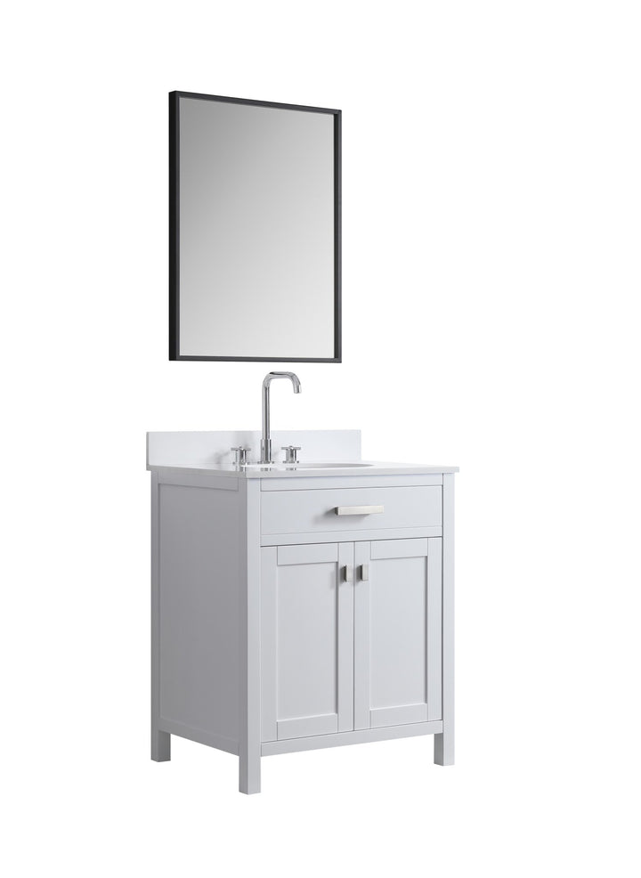 London 29.5" Single Sink Vanity Cabinet Only in White - Design Element Bath Kitchen - Bathroom Vanity - 