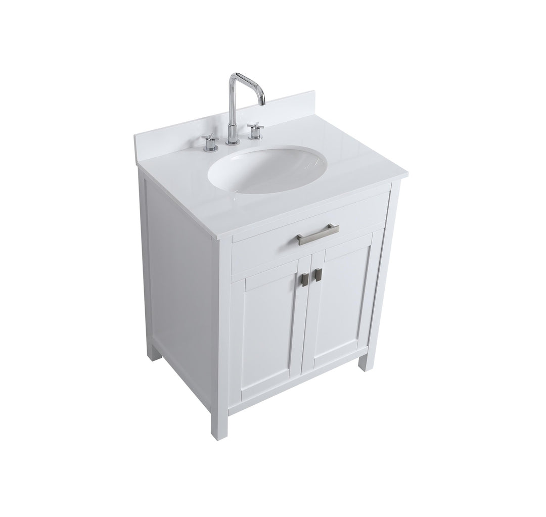 London 29.5" Single Sink Vanity Cabinet Only in White - Design Element Bath Kitchen - Bathroom Vanity - 