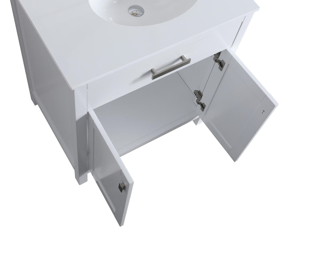 London 29.5" Single Sink Vanity Cabinet Only in White - Design Element Bath Kitchen - Bathroom Vanity - 