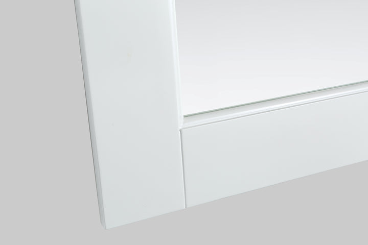 London 54" Single Sink Vanity in White with Marble Vanity Top with Matching Mirror - Design Element Bath Kitchen - Bathroom Vanity - 