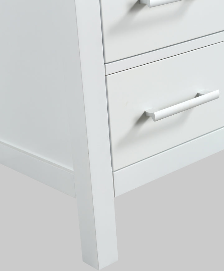 London 54" Single Sink Vanity in White with Marble Vanity Top with Matching Mirror - Design Element Bath Kitchen - Bathroom Vanity - 