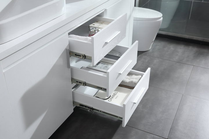 Washington 72" Double Sink Vanity with Wood Vanity Top and Mirror - Design Element Bath Kitchen - Bathroom Vanity - Espresso with Silver Satin Hardware