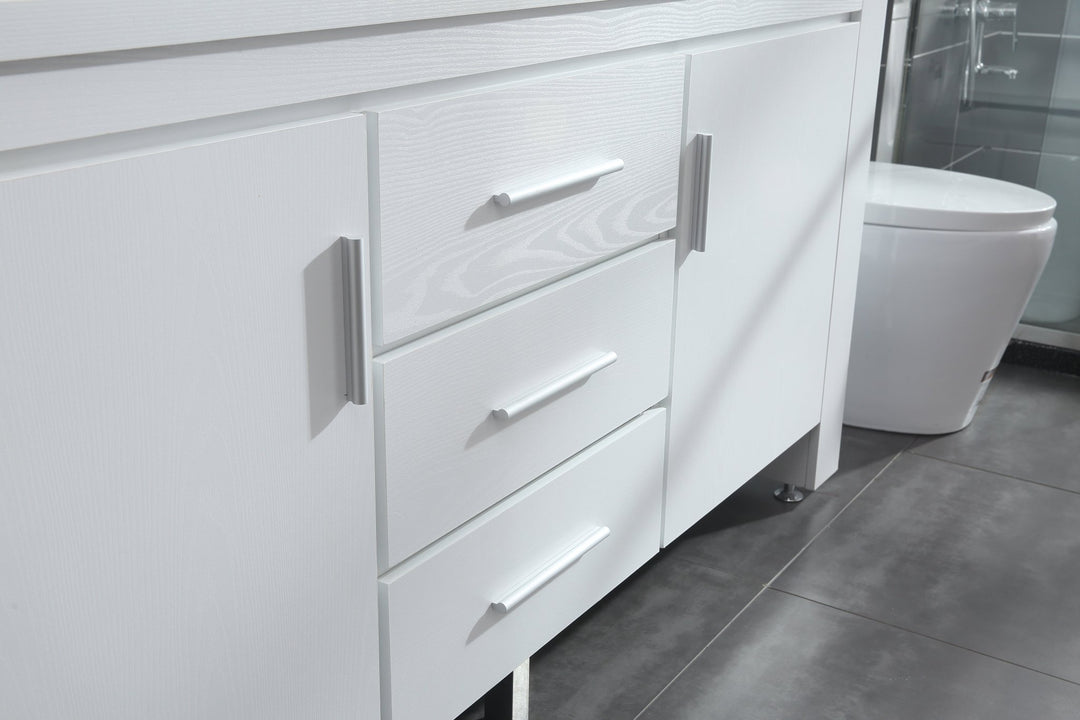 Washington 72" Double Sink Vanity with Wood Vanity Top and Mirror - Design Element Bath Kitchen - Bathroom Vanity - Espresso with Silver Satin Hardware