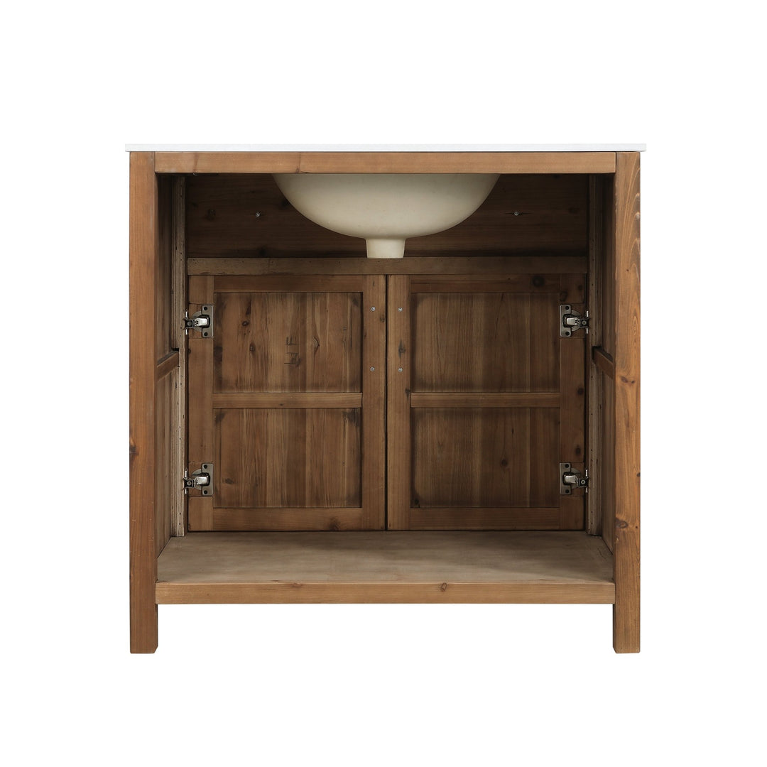 Bryson 36" Vanity Base Only in Walnut - Design Element Bath Kitchen - Bathroom Vanity - 