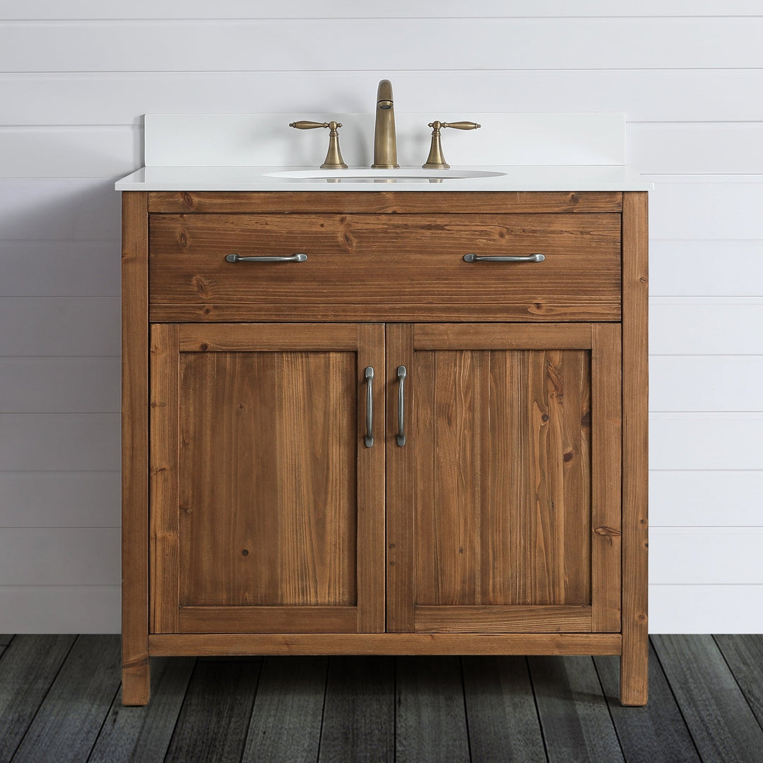 Bryson 36" Vanity Base Only in Walnut - Design Element Bath Kitchen - Bathroom Vanity - 