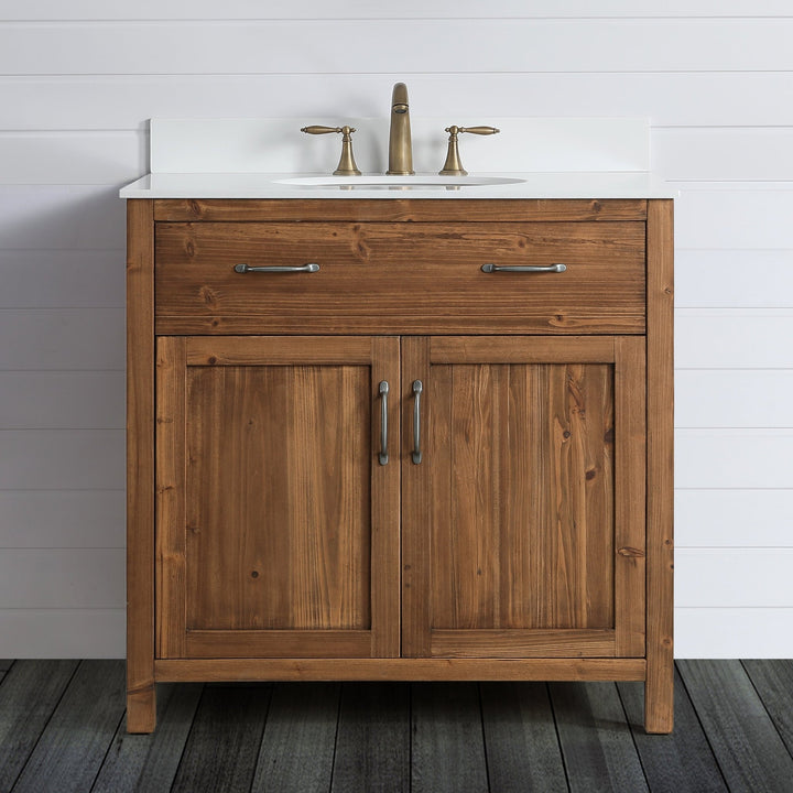 Bryson 36" Vanity Base Only in Walnut - Design Element Bath Kitchen - Bathroom Vanity - 