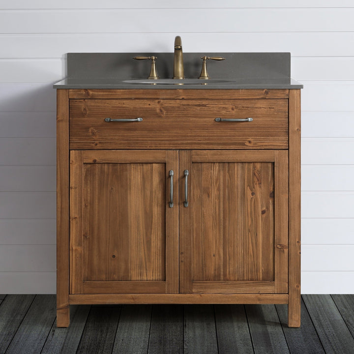 Bryson 36" Vanity Base Only in Walnut - Design Element Bath Kitchen - Bathroom Vanity - 