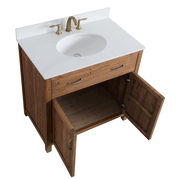 Bryson 36" Vanity Base Only in Walnut - Design Element Bath Kitchen - Bathroom Vanity - 