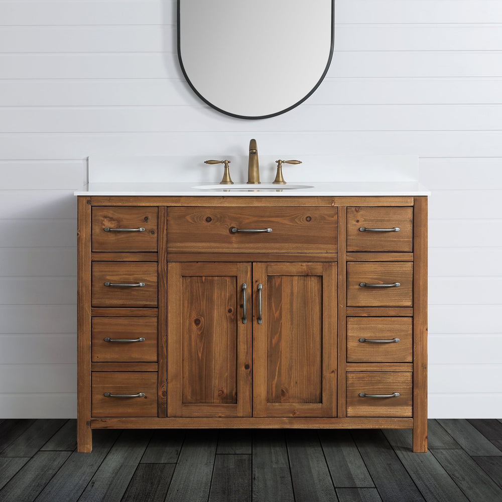 Bryson 48" Vanity Base Only in Walnut - Design Element Bath Kitchen - Bathroom Vanity - 