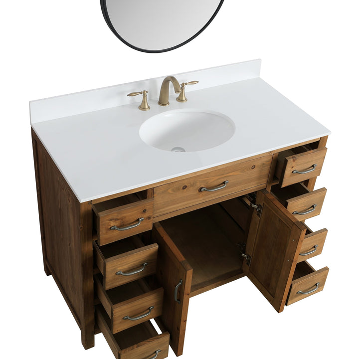 Bryson 48" Vanity Base Only in Walnut - Design Element Bath Kitchen - Bathroom Vanity - 