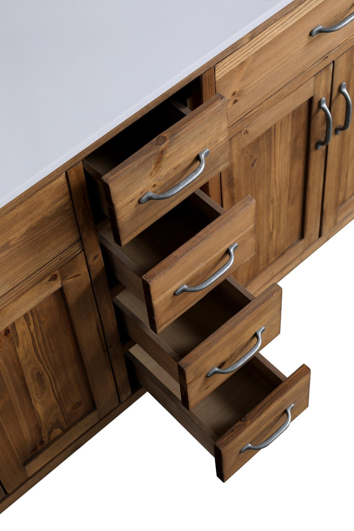 Bryson 60" Vanity Base Only in Walnut - Design Element Bath Kitchen - Bathroom Vanity - 