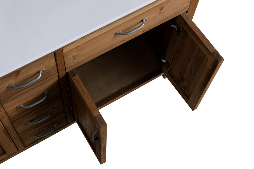 Bryson 60" Vanity Base Only in Walnut - Design Element Bath Kitchen - Bathroom Vanity - 