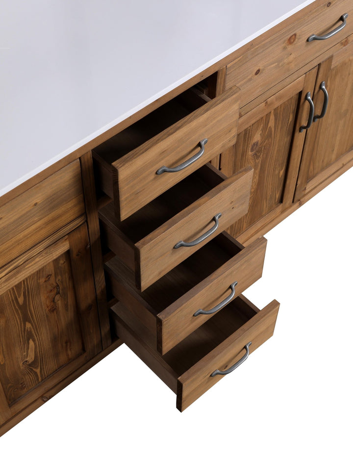Bryson 72" Vanity Base Only in Walnut - Design Element Bath Kitchen - Bathroom Vanity - 
