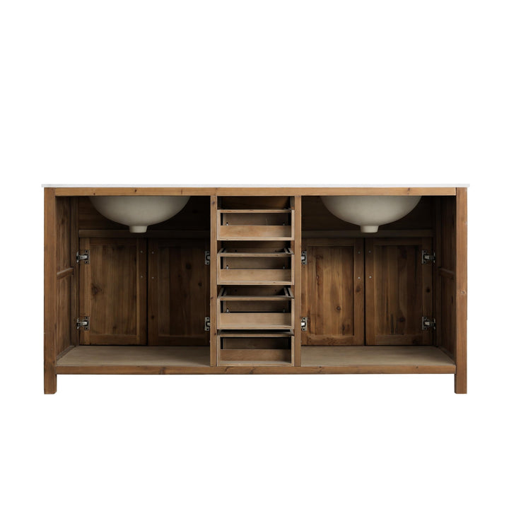 Bryson 72" Vanity Base Only in Walnut - Design Element Bath Kitchen - Bathroom Vanity - 