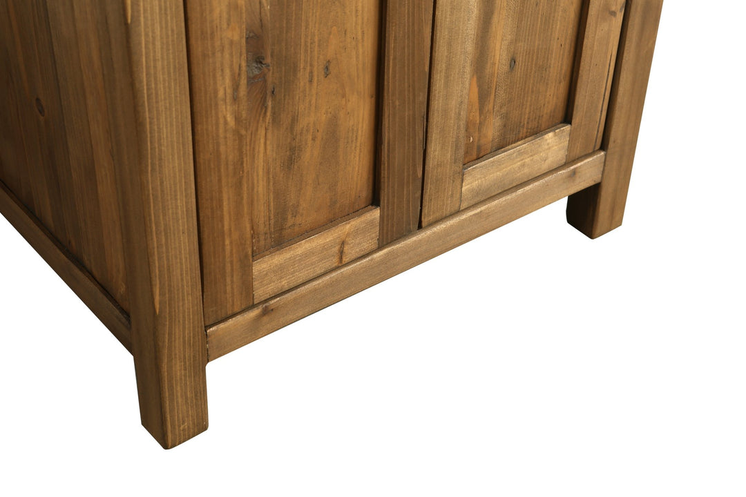 Bryson 24" Single Sink Vanity In Walnut with Porcelain Top - Design Element Bath Kitchen - Bathroom Vanity - 