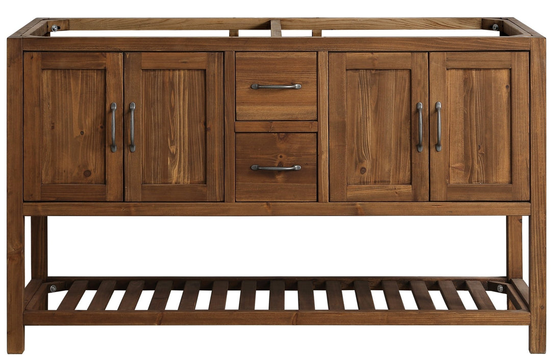 Austin 60" Vanity Base Built With Reclaimed Wood in Walnut Finish - Design Element Bath Kitchen - Bathroom Vanity - 