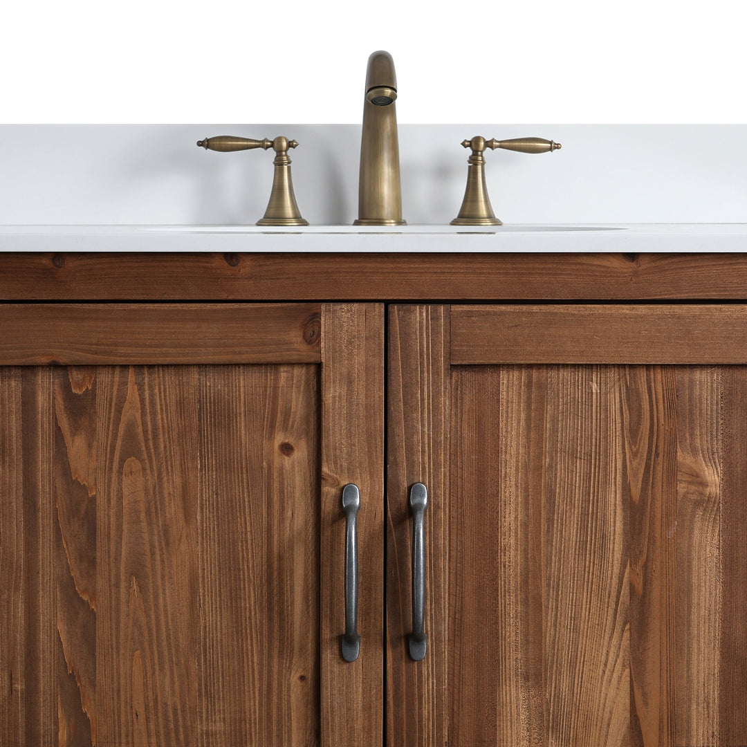 Austin 72" Vanity Base Built With Reclaimed Wood in Walnut Finish - Design Element Bath Kitchen - Bathroom Vanity - 