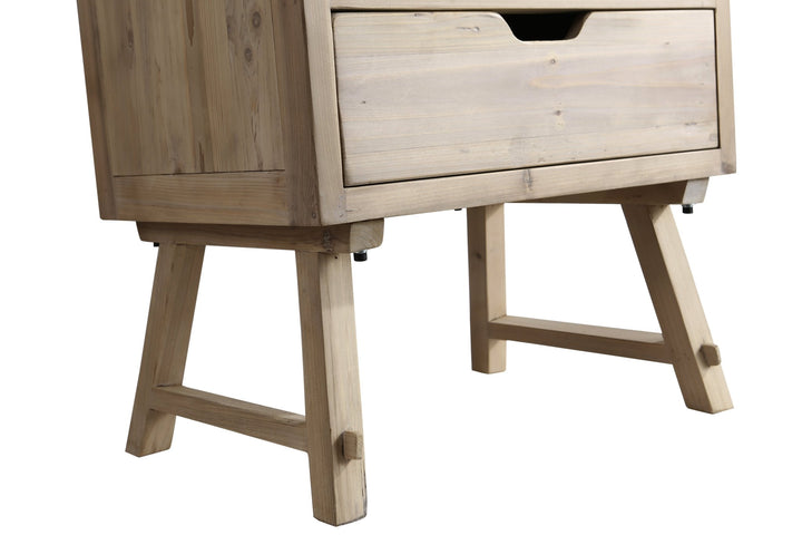 Fredric 24" Single Sink Vanity in Natural with Porcelain Top - Design Element Bath Kitchen - Bathroom Vanity - 
