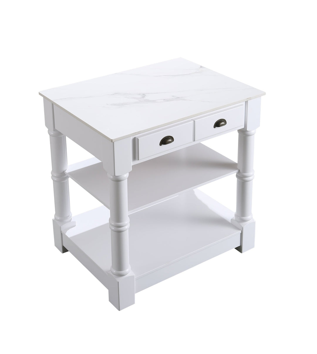 Monterey 36 " Kitchen Island With Sintered Stone Countertop in White - Design Element Bath Kitchen - Kitchen Island - 