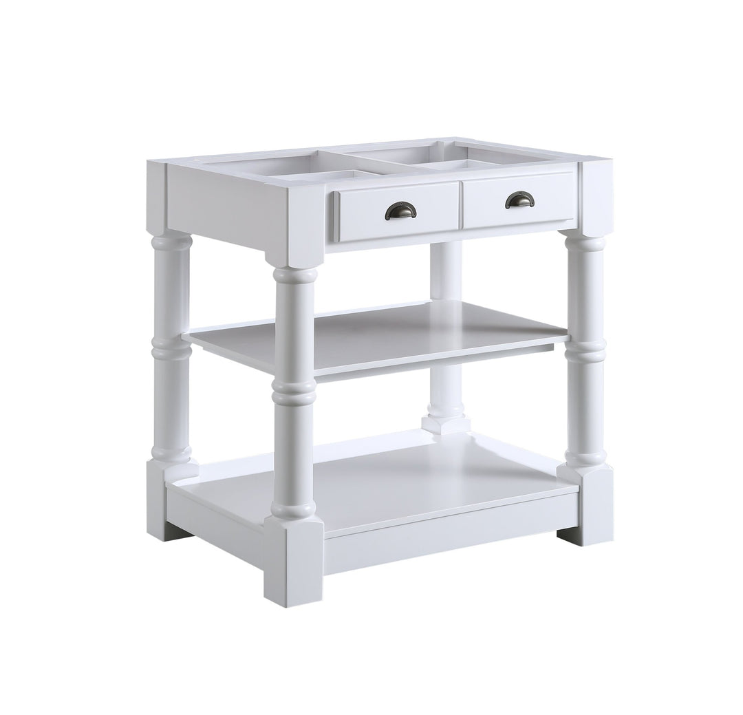 Monterey 36 " Kitchen Island With Sintered Stone Countertop in White - Design Element Bath Kitchen - Kitchen Island - 