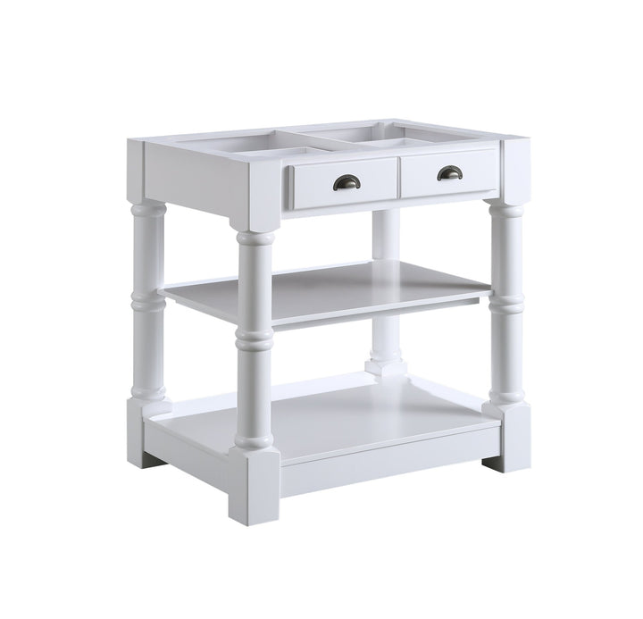 Monterey 36 " Kitchen Island With Sintered Stone Countertop in White - Design Element Bath Kitchen - Kitchen Island - 