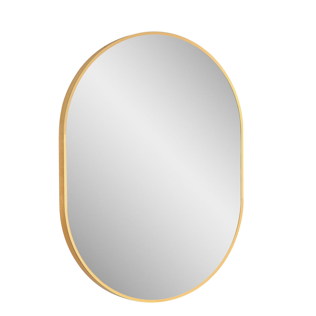 Vera 24" x 32" Oval Vanity Mirror with Metal Frame - Design Element Bath Kitchen - Mirror - Gold
