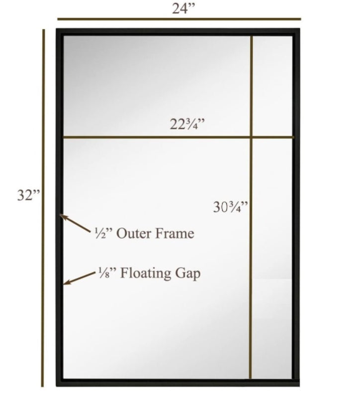 Vera 24" x 32" Rectangular Vanity Mirror with Modern Metal Frame - Design Element Bath Kitchen - Mirror - Chrome