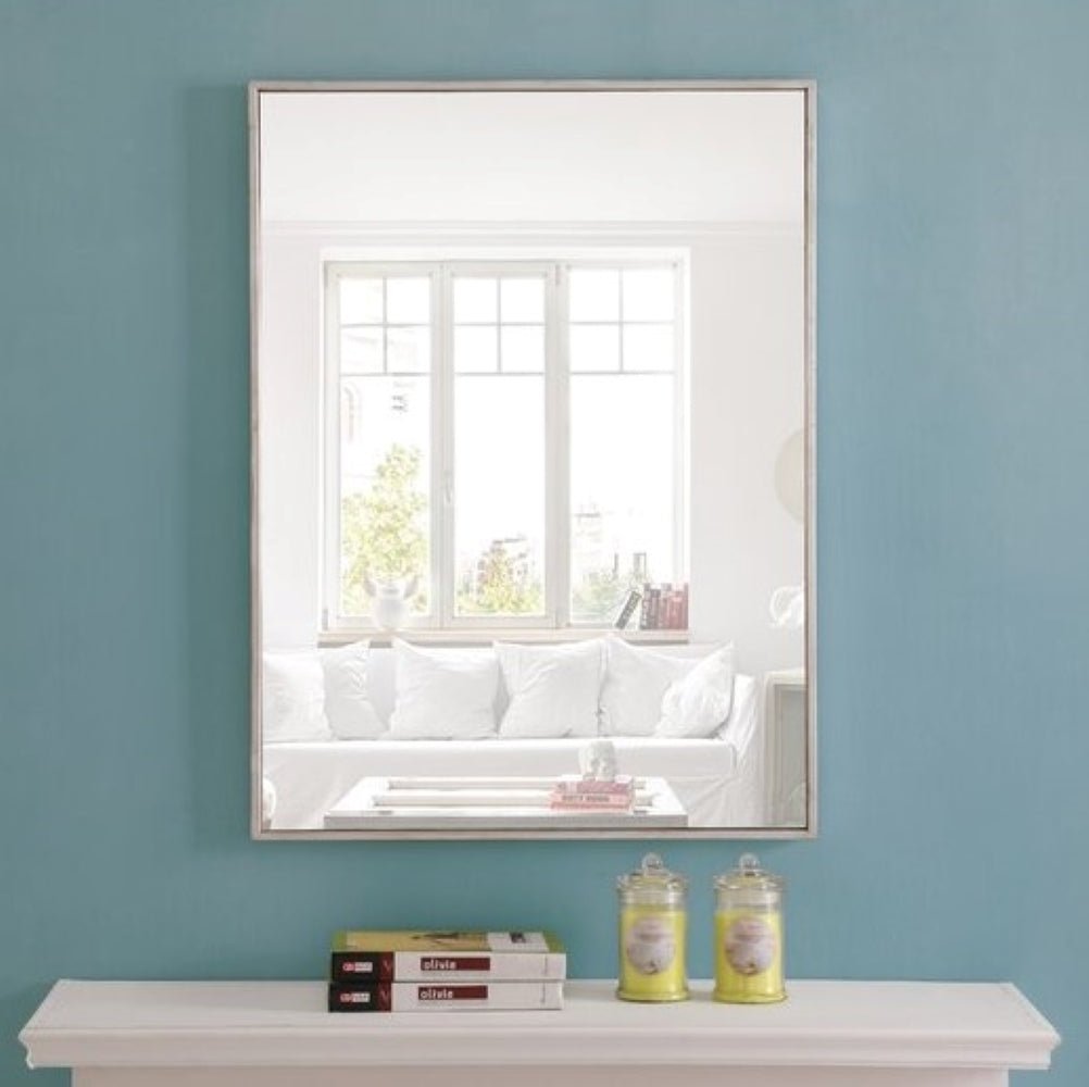 Vera 24" x 32" Rectangular Vanity Mirror with Modern Metal Frame - Design Element Bath Kitchen - Mirror - Chrome