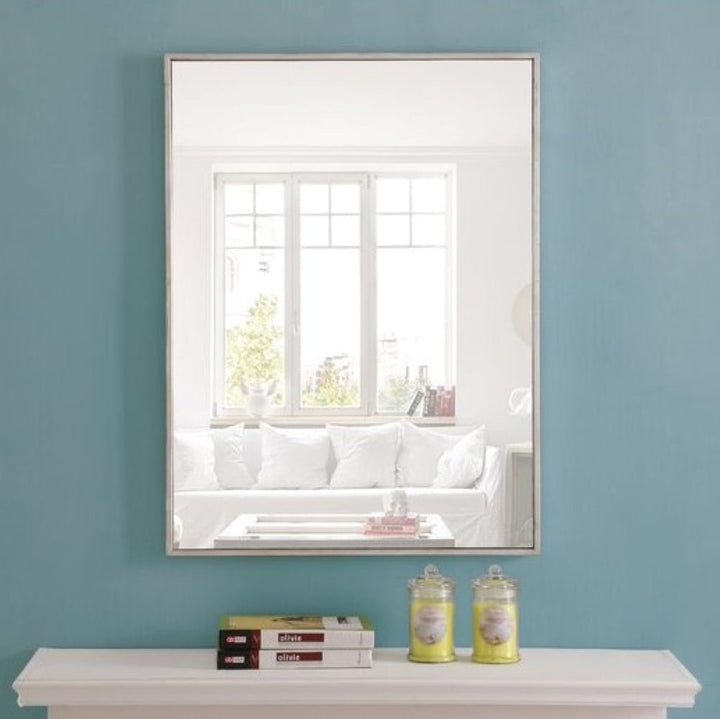 Vera 24" x 32" Rectangular Vanity Mirror with Modern Metal Frame - Design Element Bath Kitchen - Mirror - Chrome