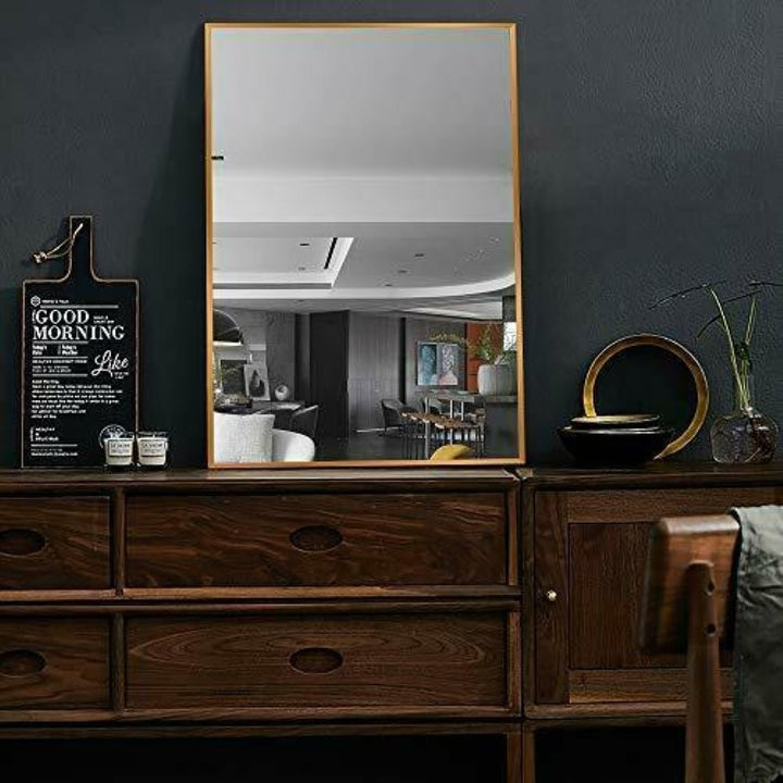 Vera 24" x 32" Rectangular Vanity Mirror with Modern Metal Frame - Design Element Bath Kitchen - Mirror - Chrome