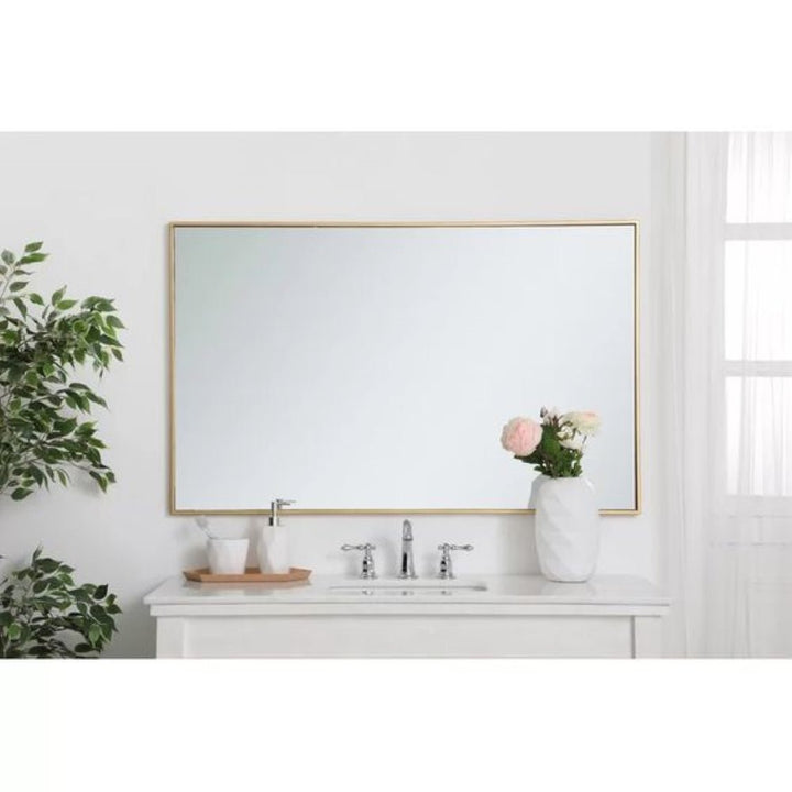 Vera 24" x 32" Rectangular Vanity Mirror with Modern Metal Frame - Design Element Bath Kitchen - Mirror - Chrome